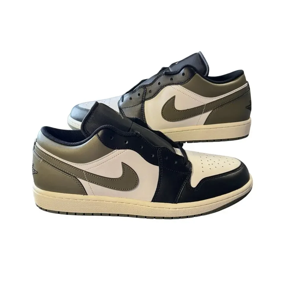 Nike Air Jordan 1 OG Low Black Toe Medium Olive Green 553558-092 Mens 12 NWB